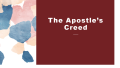 18 May 2025 The Apostles’ Creed - God the Father